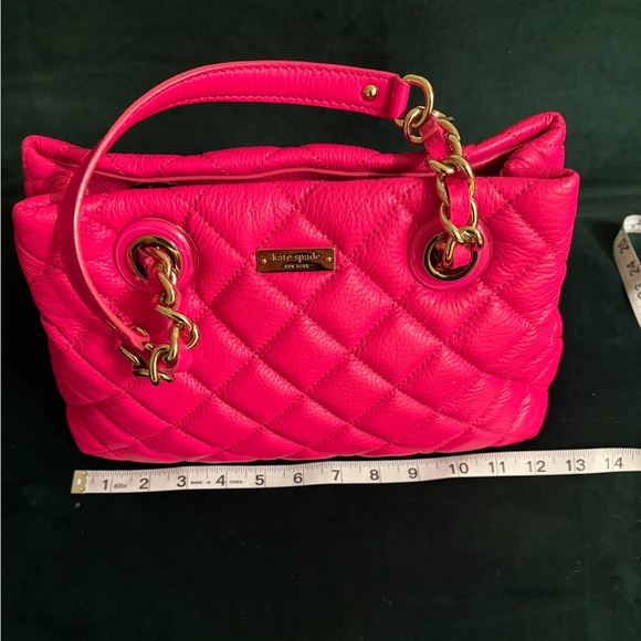 Kate Spade vibrant pink Quilted Women's Bag with original Brown bag - Picture 12 of 14